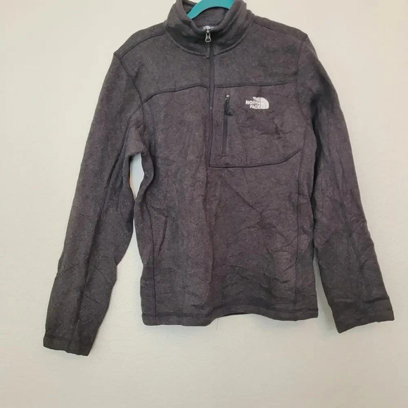 The North Face Other - The North Face Men's Fleece Jacket Size M Gray 100% Polyester 1/2 Zip Pullover